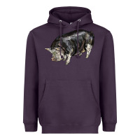 Plum poland china pig Heavyweight Hoodie - LillyAllenDesigns