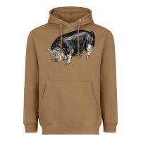 Toasted Coconut poland china pig Heavyweight Hoodie - LillyAllenDesigns