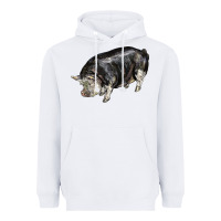 White poland china pig Heavyweight Hoodie - LillyAllenDesigns