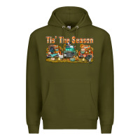 Army Green thanksgiving tis' the season with trucks bbs Premium Hoodie - BundleAndBundleShop