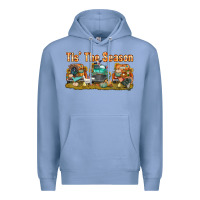 Colony Blue thanksgiving tis' the season with trucks bbs Premium Hoodie - BundleAndBundleShop