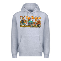 Heather Grey thanksgiving tis' the season with trucks bbs Premium Hoodie - BundleAndBundleShop