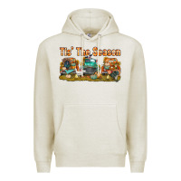 Oatmeal Heather thanksgiving tis' the season with trucks bbs Premium Hoodie - BundleAndBundleShop