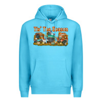 Ocean Blue thanksgiving tis' the season with trucks bbs Premium Hoodie - BundleAndBundleShop