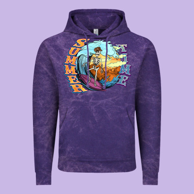 Summer Time Skeleton Surfing Vintage Hoodie Designed By Nancycooperartshop