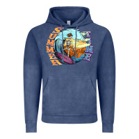 Vintage Denim summer time skeleton surfing Vintage Hoodie - NancyCooperArtShop