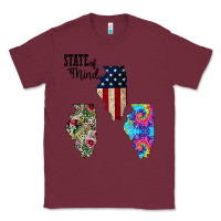 Burgundy Im in a Fishing State of Mind Illinois Classic Tee - Bettercallsaul