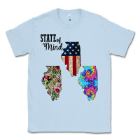 Dusty Blue Im in a Fishing State of Mind Illinois Classic Tee - Bettercallsaul