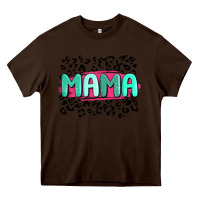 Chocolate Brown mama leopard Heavy Core Tee - MaliasSmallBusiness