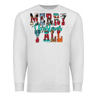 Oatmeal Heather merry christmas y'all Premium Sweatshirt - CowhideDigitalArt