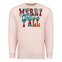 Pale Pink merry christmas y'all Premium Sweatshirt - CowhideDigitalArt