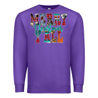 Purple merry christmas y'all Premium Sweatshirt - CowhideDigitalArt