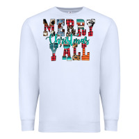White merry christmas y'all Premium Sweatshirt - CowhideDigitalArt