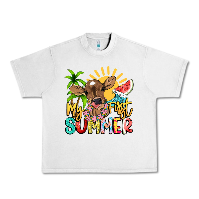 My First Summer Baby Cow Urban Heavy Tee by NancyCooperArtShop | Teevron