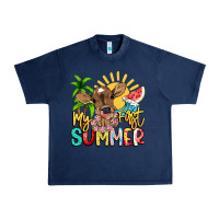 Navy My first summer baby cow Urban Heavy Tee - NancyCooperArtShop