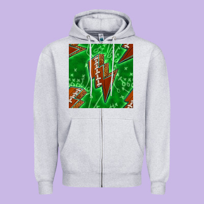American Football Thunder Zipper Hoodie Designed By Bundleandbundleshop