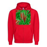 Red american football thunder Zipper Hoodie - BundleAndBundleShop