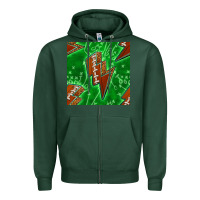 Sports Green american football thunder Zipper Hoodie - BundleAndBundleShop