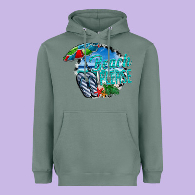 Beach Please Heavyweight Hoodie Designed By Cowhidedigitalart