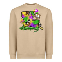 Mushroom louisiana map alligator mardi gras olivia Heavyweight Sweatshirt - OliviaCreatesArt