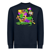 Navy louisiana map alligator mardi gras olivia Heavyweight Sweatshirt - OliviaCreatesArt