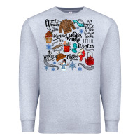 Heather Grey winter festive essentials Premium Sweatshirt - CowhideDigitalArt