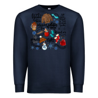 Navy winter festive essentials Premium Sweatshirt - CowhideDigitalArt