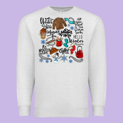 Winter Festive Essentials Premium Sweatshirt Designed By Cowhidedigitalart