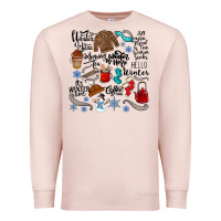 Pale Pink winter festive essentials Premium Sweatshirt - CowhideDigitalArt