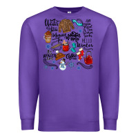 Purple winter festive essentials Premium Sweatshirt - CowhideDigitalArt