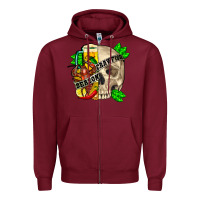 Burgundy skull crawfish season Zipper Hoodie - FaDigitalArtStudio