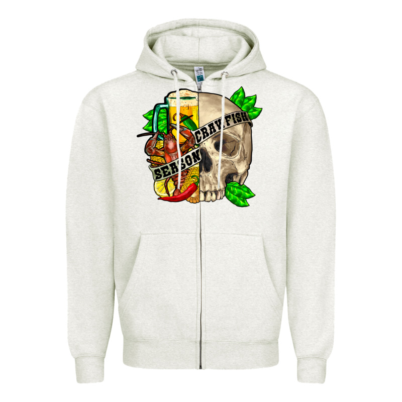 Skull Crawfish Season Zipper Hoodie by FaDigitalArtStudio | Teevron