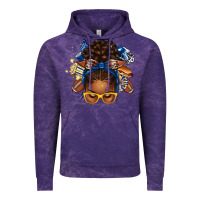 Cloud Purple blue and gold american football afro messy bun Vintage Hoodie - texasbilliewilder