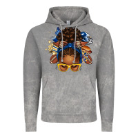 Cloud Rock blue and gold american football afro messy bun Vintage Hoodie - texasbilliewilder