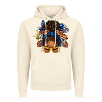 Vintage Artic blue and gold american football afro messy bun Vintage Hoodie - texasbilliewilder