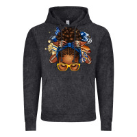 Vintage Black blue and gold american football afro messy bun Vintage Hoodie - texasbilliewilder