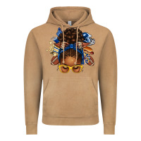 Vintage Camel blue and gold american football afro messy bun Vintage Hoodie - texasbilliewilder
