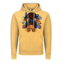Vintage Mustard blue and gold american football afro messy bun Vintage Hoodie - texasbilliewilder