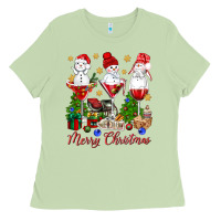 Matcha Merry Christmas wine and cocktails Ladies Tee - NancyCooperArtShop