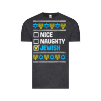 Vintage Black nice naughty jewish ugly hanukkah sweater chanukah jew gift premium t Vintage Tee - minhPixels