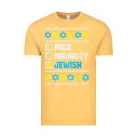 Vintage Mustard nice naughty jewish ugly hanukkah sweater chanukah jew gift premium t Vintage Tee - minhPixels