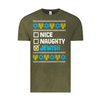 Vintage Olive nice naughty jewish ugly hanukkah sweater chanukah jew gift premium t Vintage Tee - minhPixels