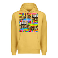 Antique Gold Pride lgbtq leopard with love and rainbow seamless Premium Hoodie - BundleAndBundleShop