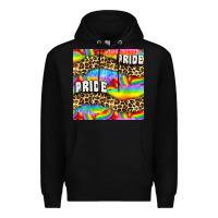 Black Pride lgbtq leopard with love and rainbow seamless Premium Hoodie - BundleAndBundleShop