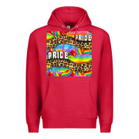 Cardinal Pride lgbtq leopard with love and rainbow seamless Premium Hoodie - BundleAndBundleShop