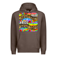 Coffee Pride lgbtq leopard with love and rainbow seamless Premium Hoodie - BundleAndBundleShop