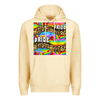 Pina Colada Pride lgbtq leopard with love and rainbow seamless Premium Hoodie - BundleAndBundleShop