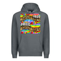 Rock Pride lgbtq leopard with love and rainbow seamless Premium Hoodie - BundleAndBundleShop