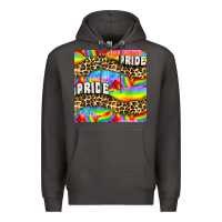 Smoke Pride lgbtq leopard with love and rainbow seamless Premium Hoodie - BundleAndBundleShop