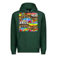 Sports Green Pride lgbtq leopard with love and rainbow seamless Premium Hoodie - BundleAndBundleShop